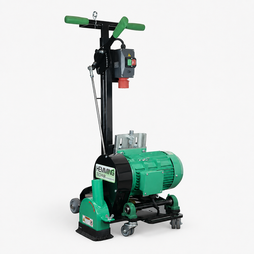 Hemming HE120 400V Bodenfräse manuell mit 4,0-kW-Drehstrommotor, Gesamtansicht mit Führungsholm