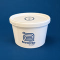 Neolite Testeimer mit 12,5 kg Neolite Fix Rohrverschluss, weißer Eimer mit Neolite-Logo