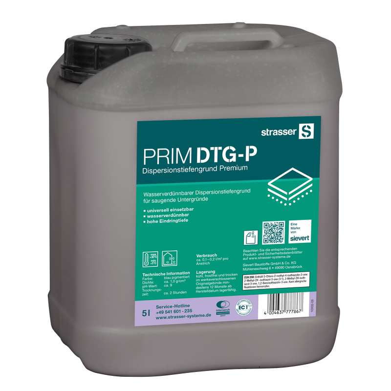 Strasser PRIM DTG-P Dispersionstiefengrund Premium im 5-l-Kanister, für saugende Untergründe