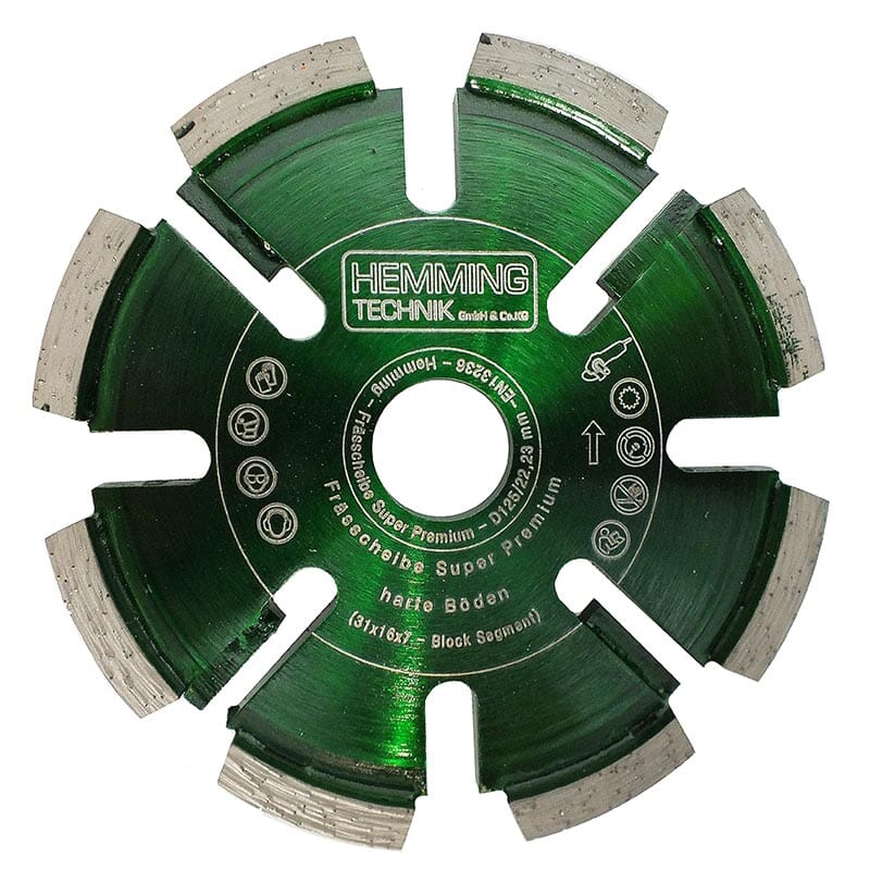 HE120 Super Premium 125 × 17 mm für extra harte Estriche, Frontansicht freigestellt