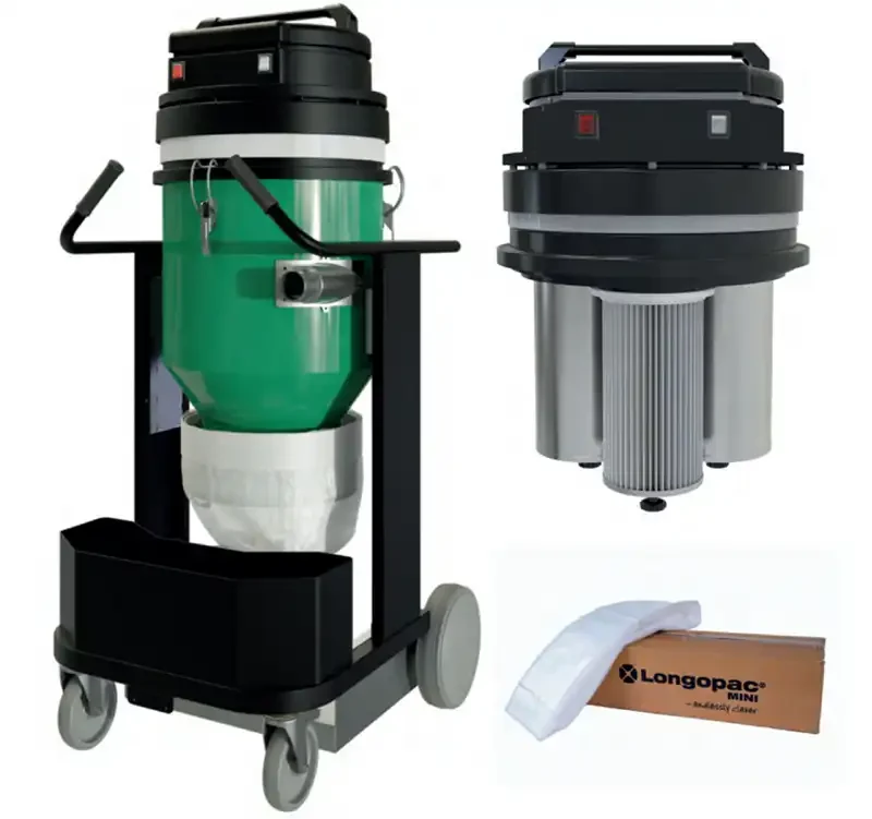 Hemming HE 3600 IC LONGOPAC Industriesauger Staubklasse H, 3.600 W, mit Saugkopf und Longopac-Karton